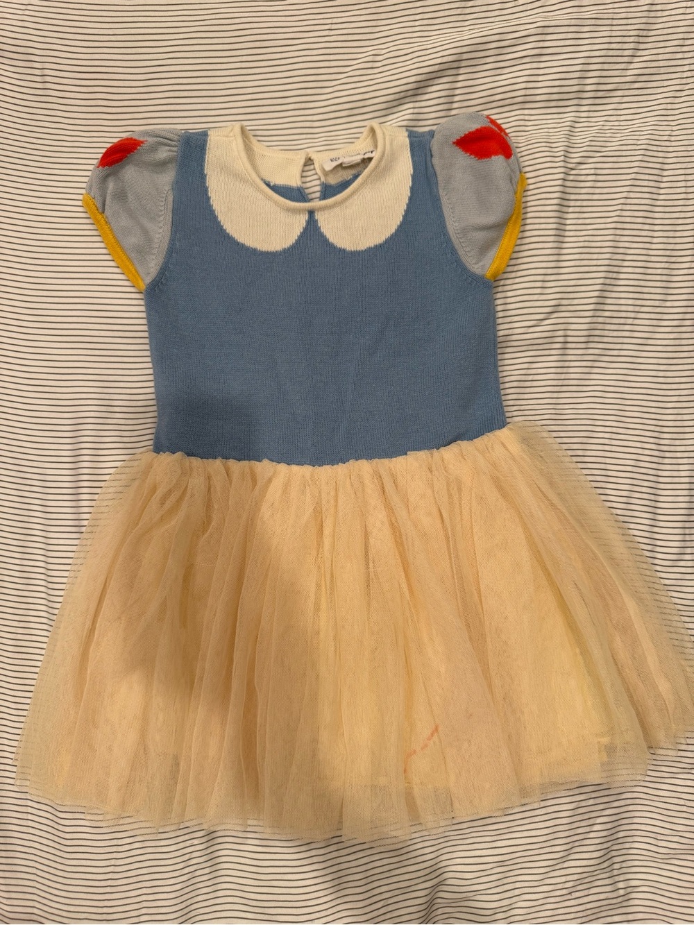 GAP Blue and Cream Tulle Play Dress with Red & Yellow Accents
